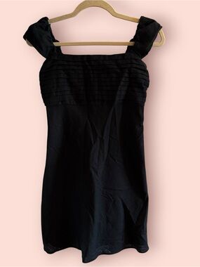 NWT Abercrombie & Fitch Linen Blend Flutter Sleeve Mini Dress